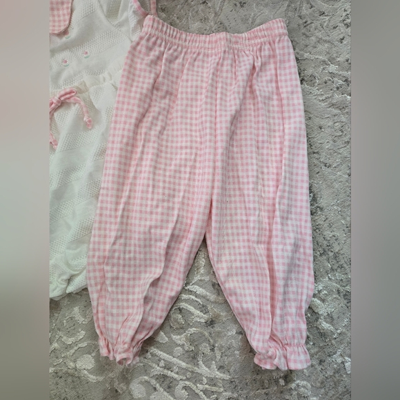 Vintage 1990s Pink and White Gingham Plaid 2 Piece Outfit Set NWT - Picture 4 of 8